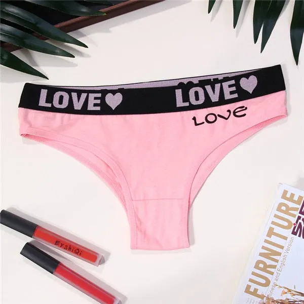 luckymily Sexy Underwear Women's Briefs Letter Low Waist Panties Thongs Women Lingerie Seamless Underpants Women Intimates Femme