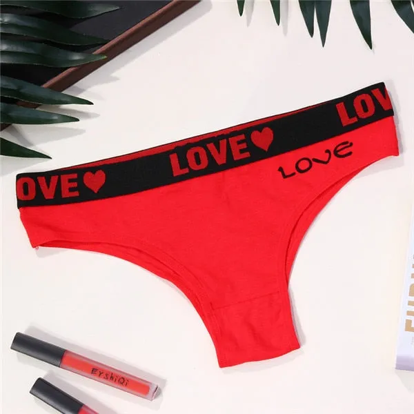 luckymily Sexy Underwear Women's Briefs Letter Low Waist Panties Thongs Women Lingerie Seamless Underpants Women Intimates Femme