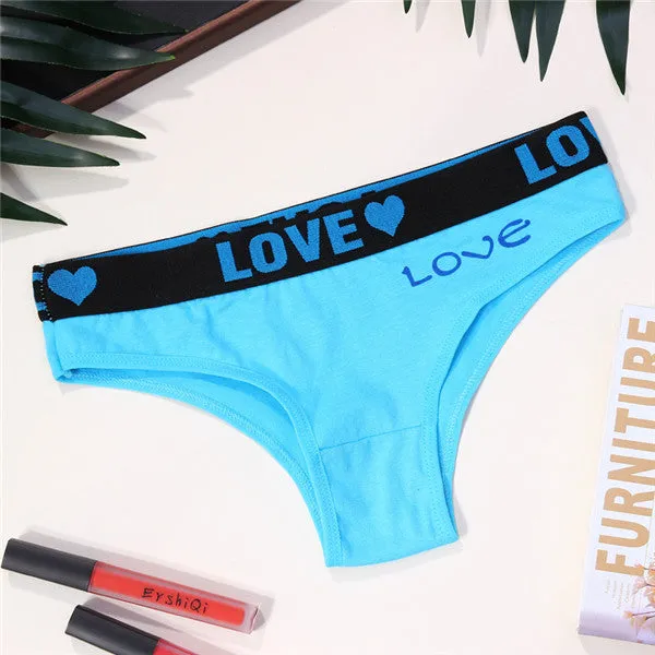 luckymily Sexy Underwear Women's Briefs Letter Low Waist Panties Thongs Women Lingerie Seamless Underpants Women Intimates Femme