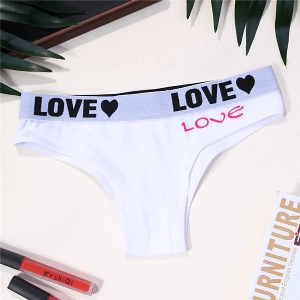 luckymily Sexy Underwear Women's Briefs Letter Low Waist Panties Thongs Women Lingerie Seamless Underpants Women Intimates Femme