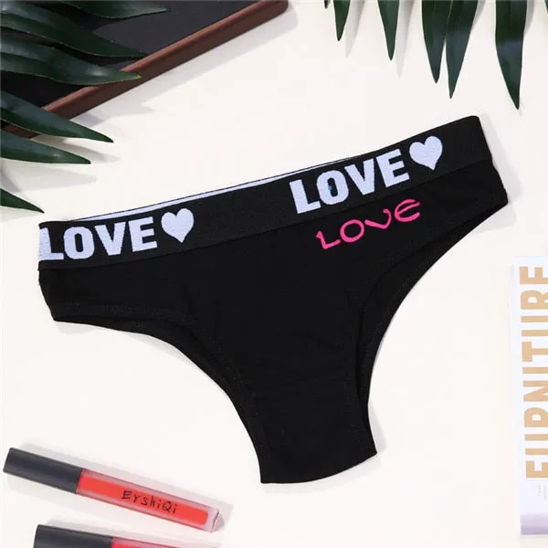 luckymily Sexy Underwear Women's Briefs Letter Low Waist Panties Thongs Women Lingerie Seamless Underpants Women Intimates Femme