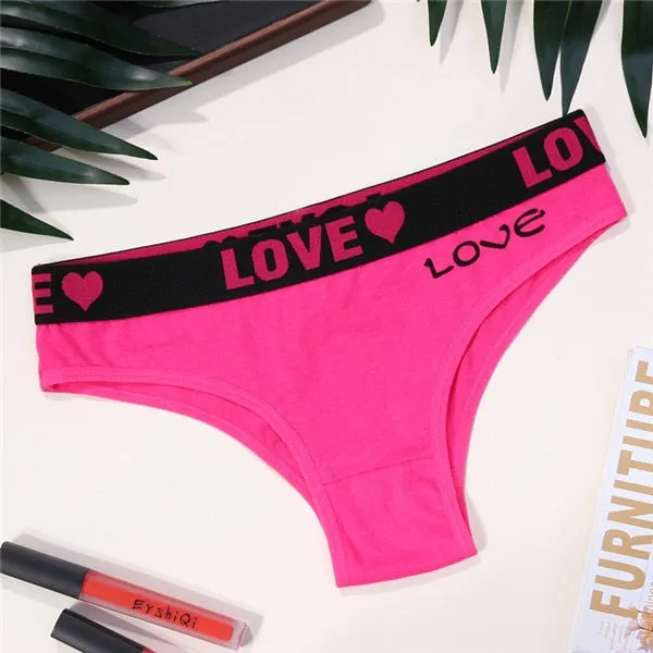 luckymily Sexy Underwear Women's Briefs Letter Low Waist Panties Thongs Women Lingerie Seamless Underpants Women Intimates Femme