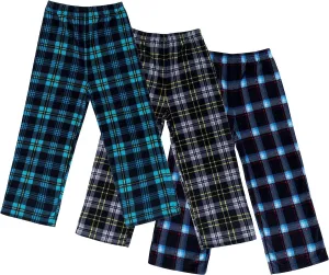 Mad Dog Concepts Boys Pajama Pants - Soft Micro Fleece PJ Bottoms for Kids Printed Plaid Design Boy's Sleepwear Size 620 3PK