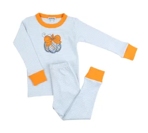 Magnolia Baby Plaid Pumpkin Applique Two Piece PJ Set
