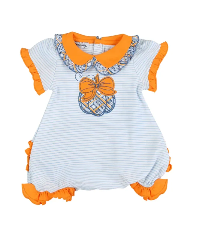 Magnolia Baby Plaid Pumpkin Applique Two Piece PJ Set