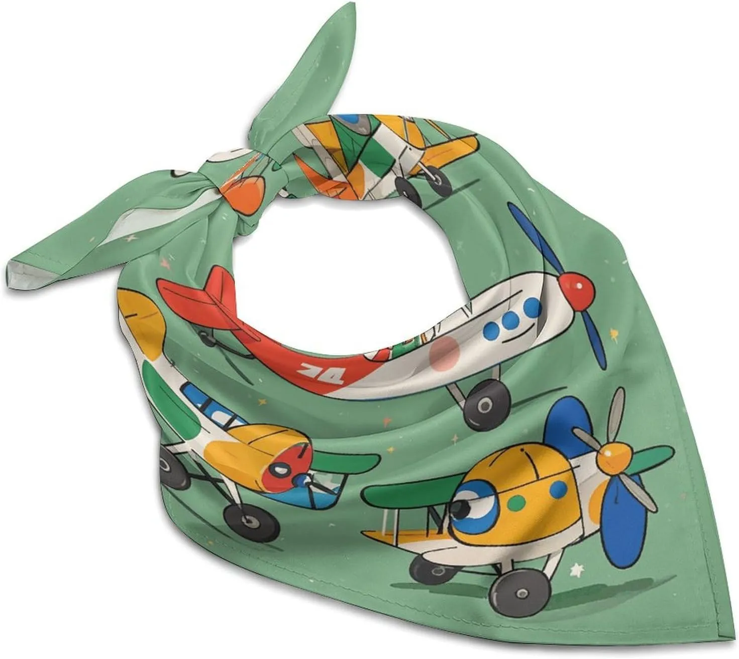 Many Cartoon Small Airplanes 18" Square Head Scarf Lightweight Silk Scarf for Women Soft Satin Head Scarves Large Neckerchief Fashion Bandanas Silk Headband Neck Satin Scarfs for Bag Hair Scarves Gift