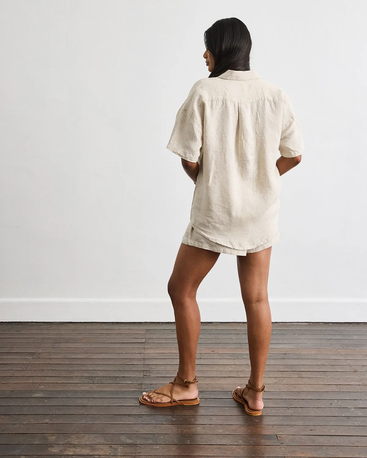 Marina Short Sleeve Shirt in Oatmeal