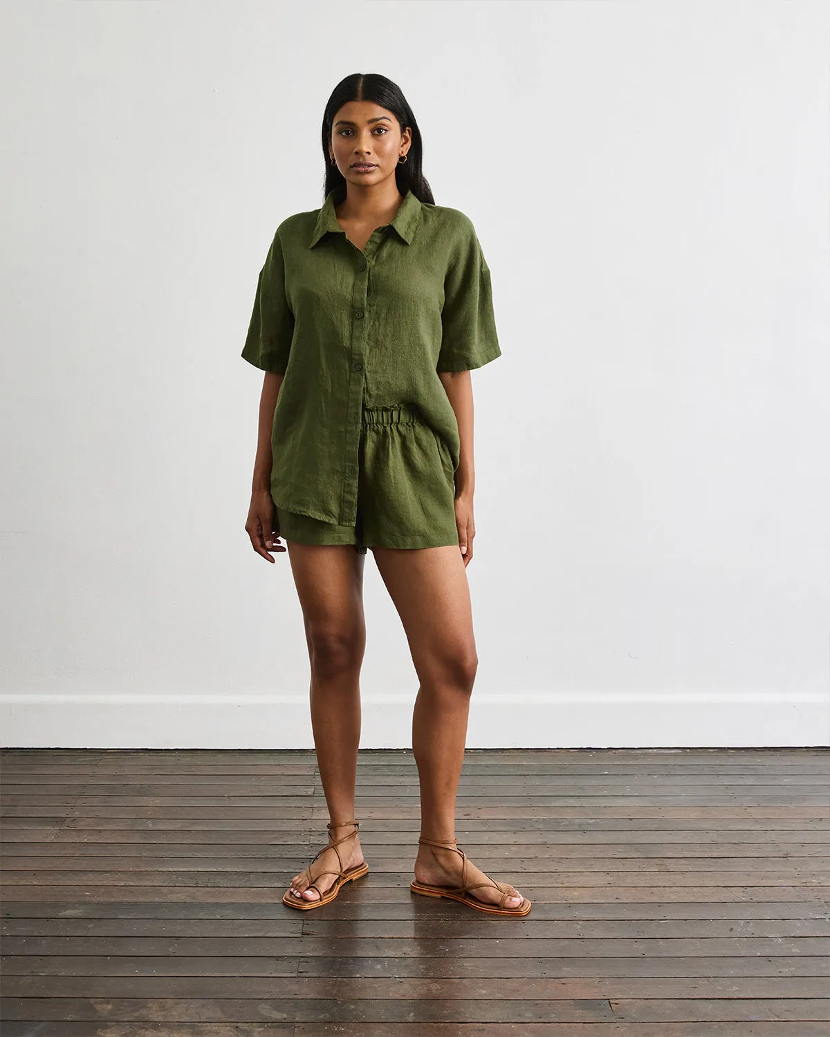 Marina Short Sleeve Shirt in Olive
