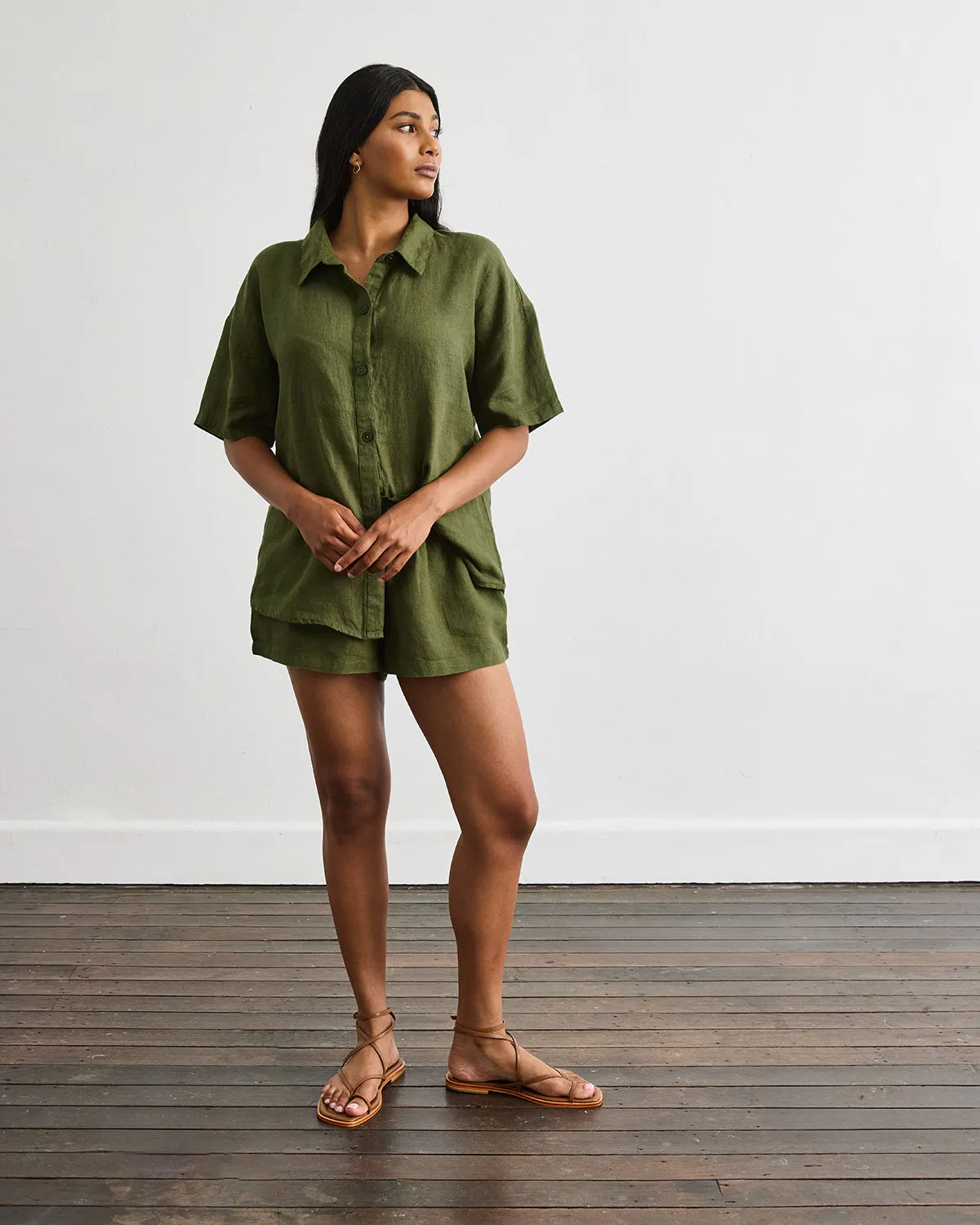 Marina Short Sleeve Shirt in Olive