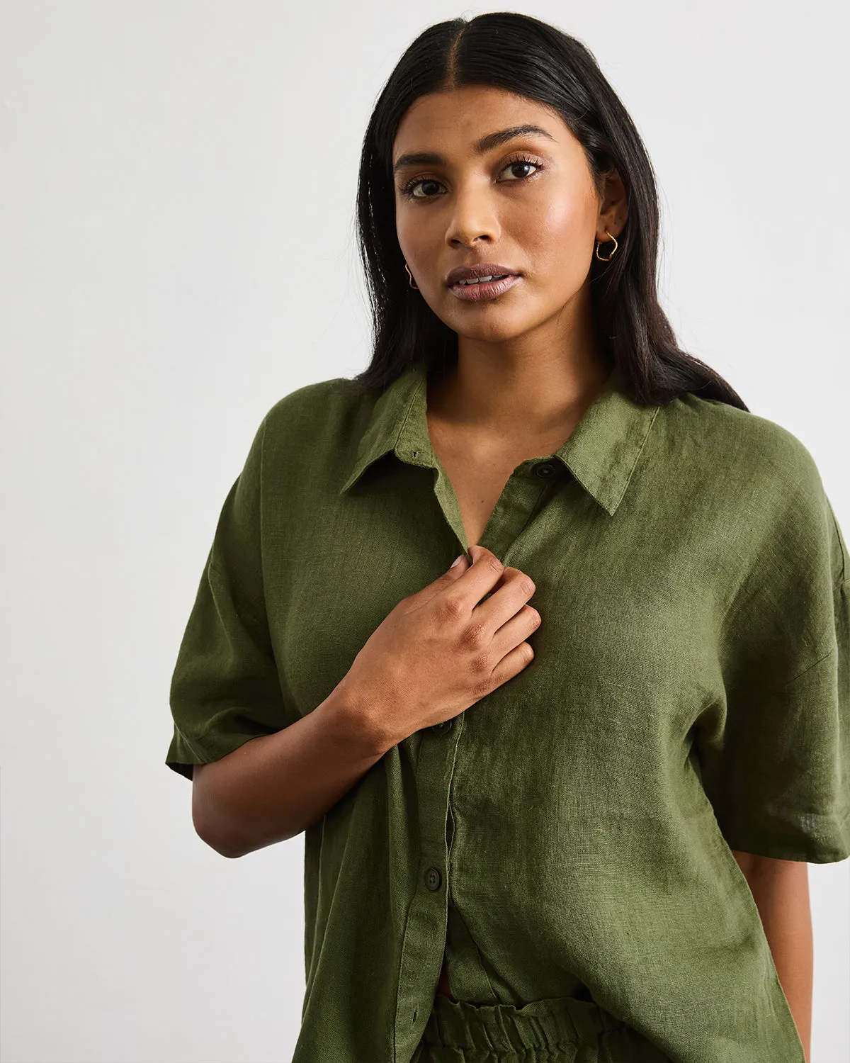 Marina Short Sleeve Shirt in Olive