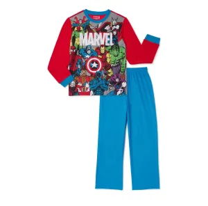 Marvel Boys Long Sleeve Top and Pant Pajama Sleep Set, 2-Piece