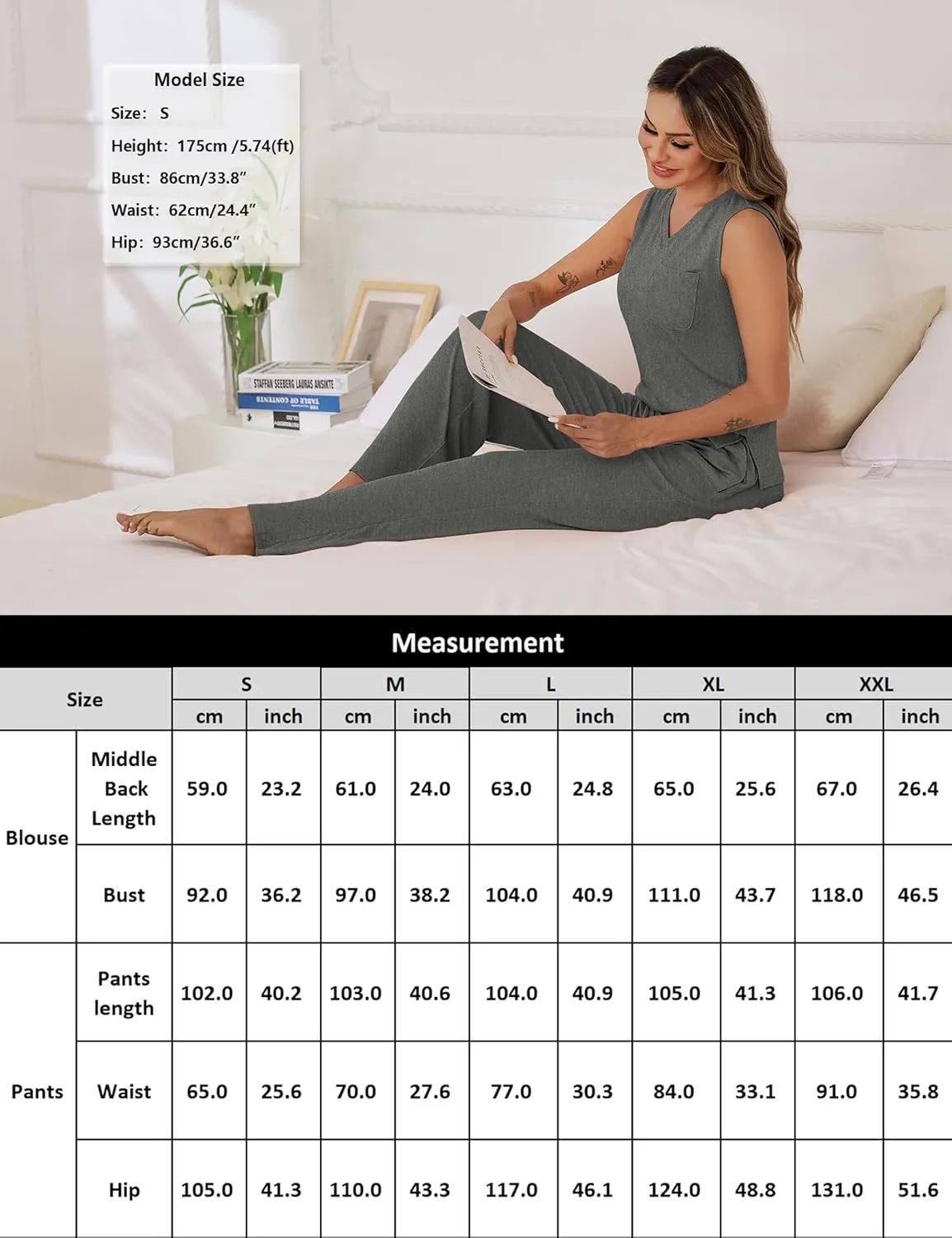 Marvmys Women's Pajamas Sleeveless Summer Lounge Set Ribbed Knit Pj Loungewear Soft Tank Sleepwear Nightwear