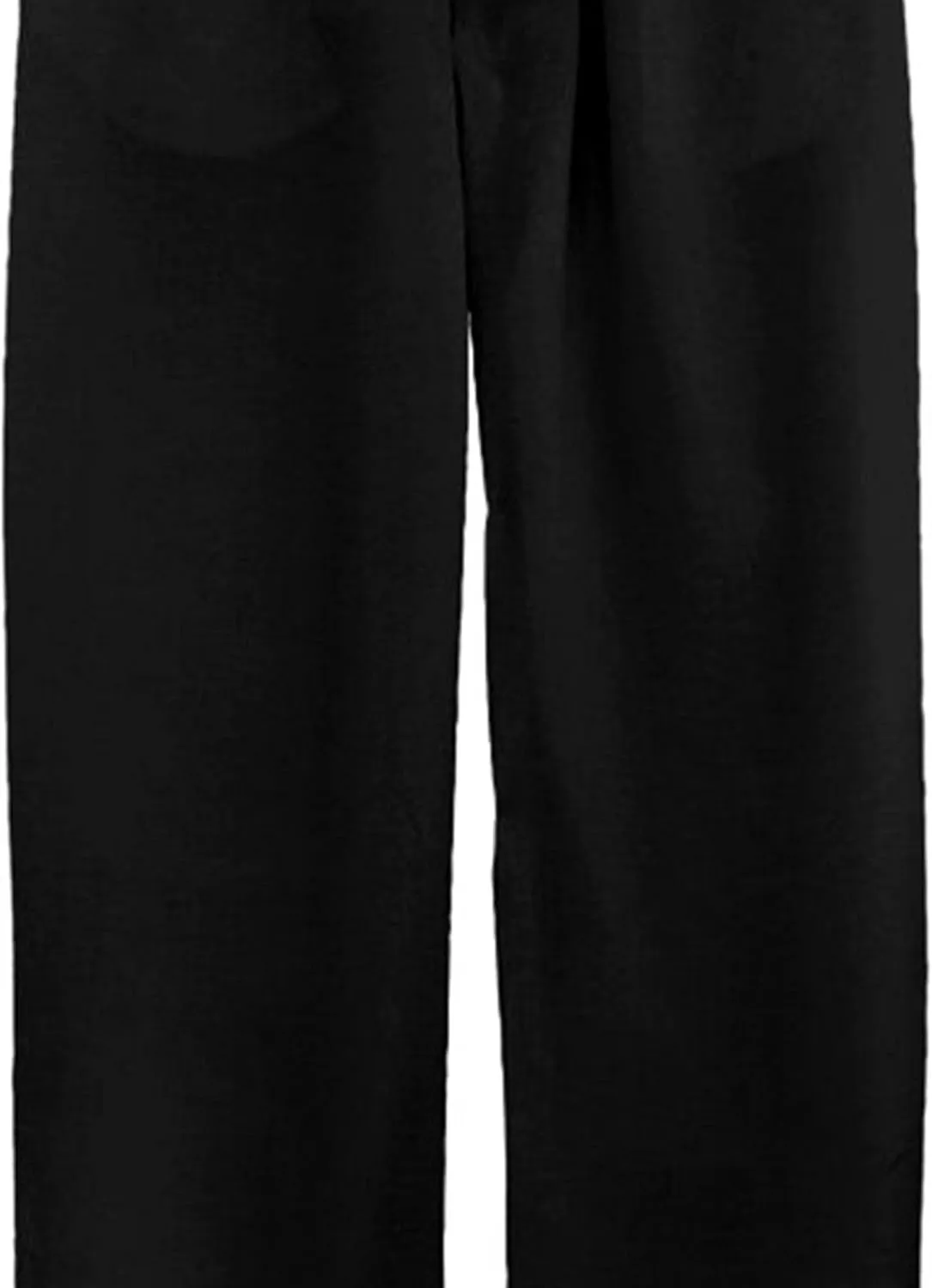 Men Cotton Linen Simple Elastic Waist Trousers Straight-Legs Summer Yoga Beach Long Pants Loose Fit Pajamas Pants