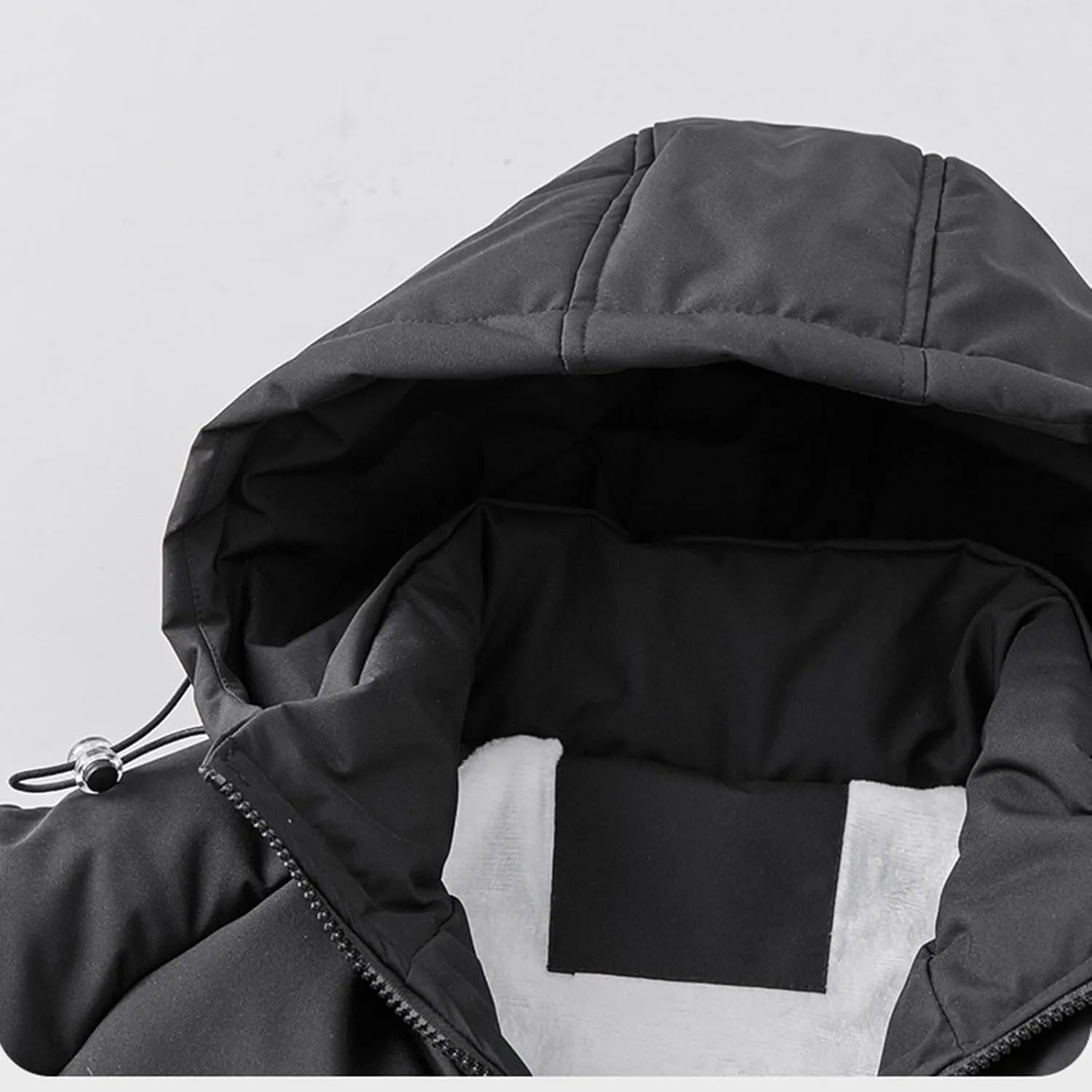 Men Lightweight Waterproof Hooded Rain Jacket, Windproof Thick Warm Parka Hiking Travel Snow Ski Windbreaker Jackets