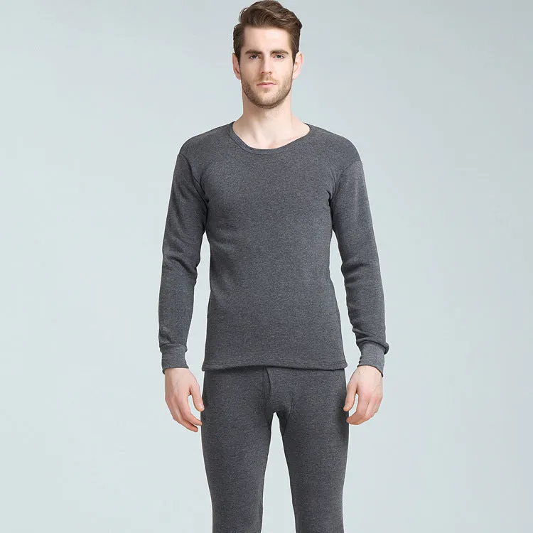 Men Round Neck Warm Pajamas Suit - Men's Pajama Set