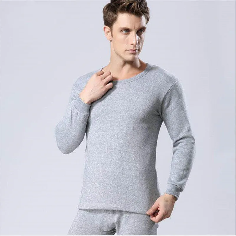 Men Round Neck Warm Pajamas Suit - Men's Pajama Set