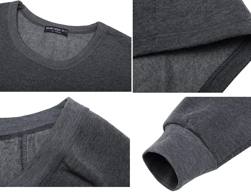 Men Round Neck Warm Pajamas Suit - Men's Pajama Set