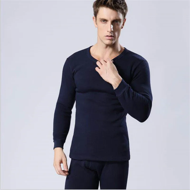 Men Round Neck Warm Pajamas Suit - Men's Pajama Set