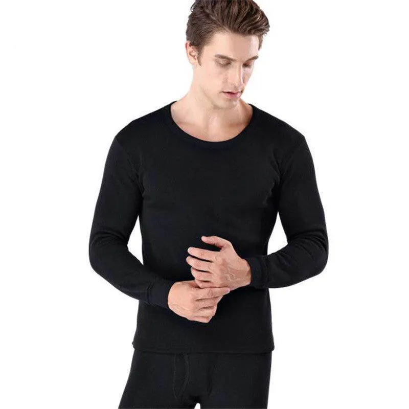 Men Round Neck Warm Pajamas Suit - Men's Pajama Set