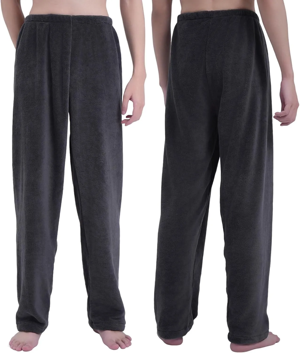 Men's 2 Pack Flannel Fleece Pajama Pants Set,PJ Bottoms Plush Warm Sleepwear Pants,Sleep & Lounge