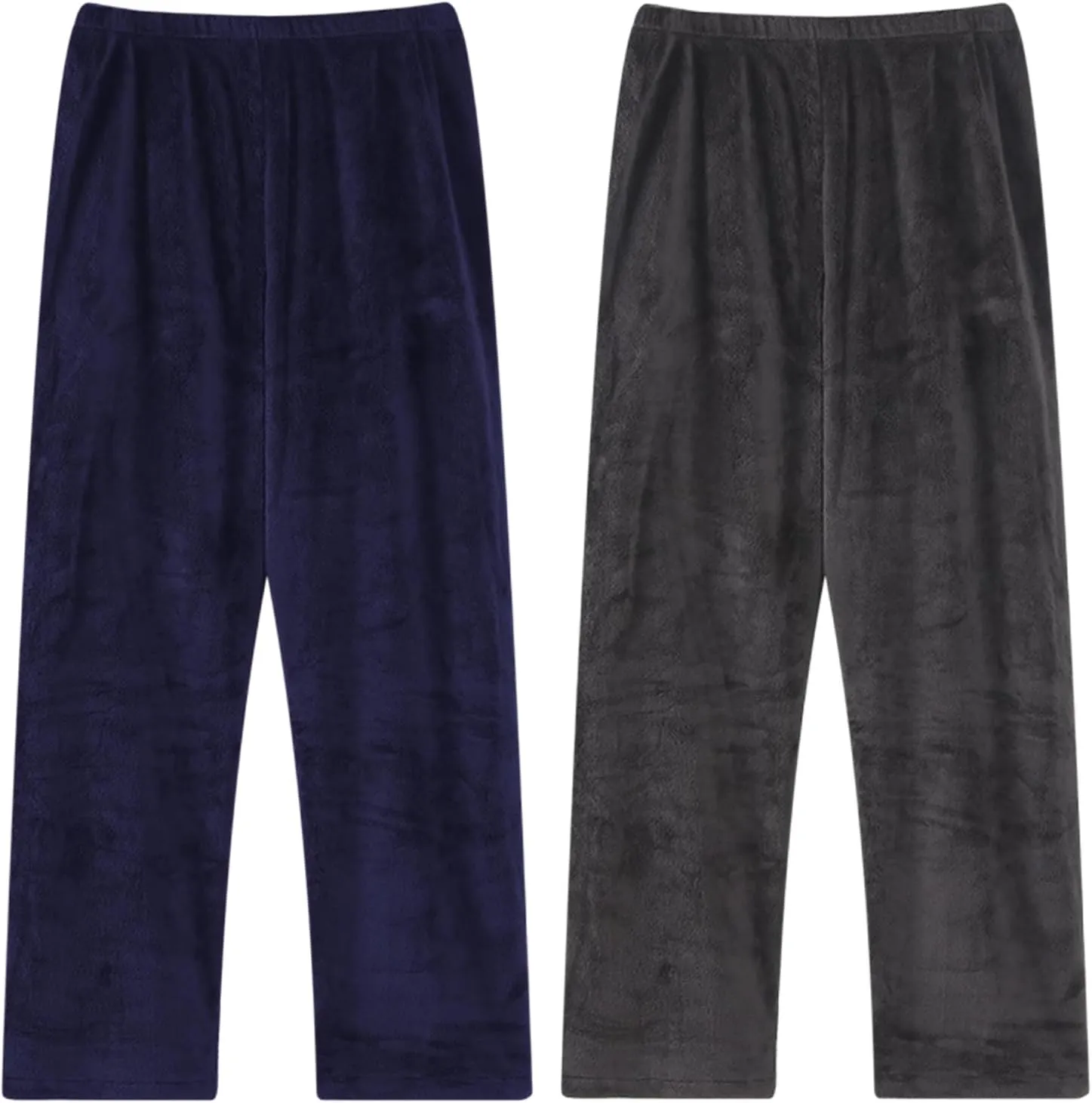 Men's 2 Pack Flannel Fleece Pajama Pants Set,PJ Bottoms Plush Warm Sleepwear Pants,Sleep & Lounge