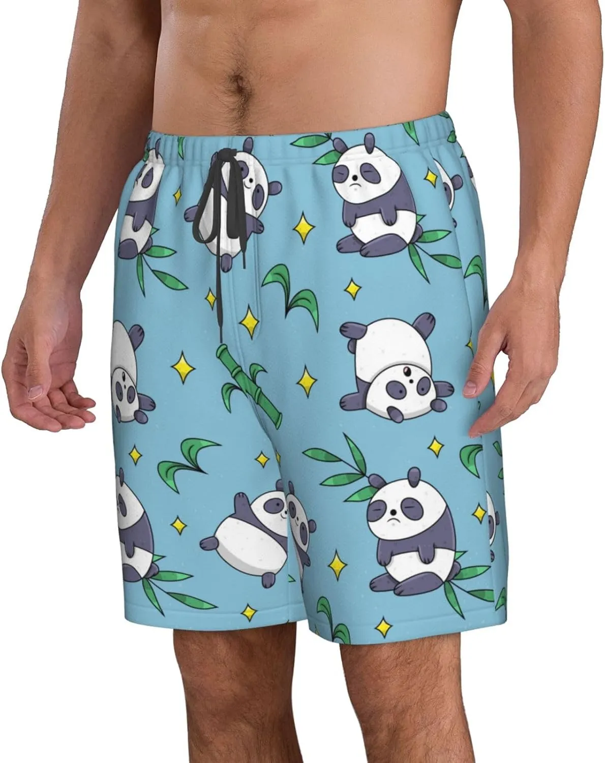 Men's Beach Shorts Quick Dry Swim Trunks Board Surf Summer, Panda Animal Pattern