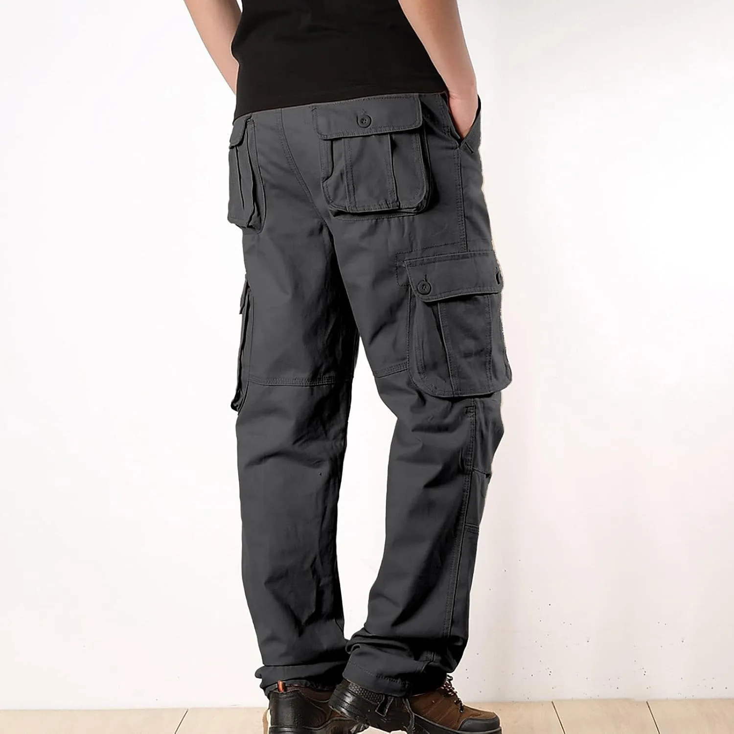 Men's Big and Tall Cargo Pants Loose Straight Leg Outdoor Travel Hiking Trousers Lightweight Tactical Jogger Pants