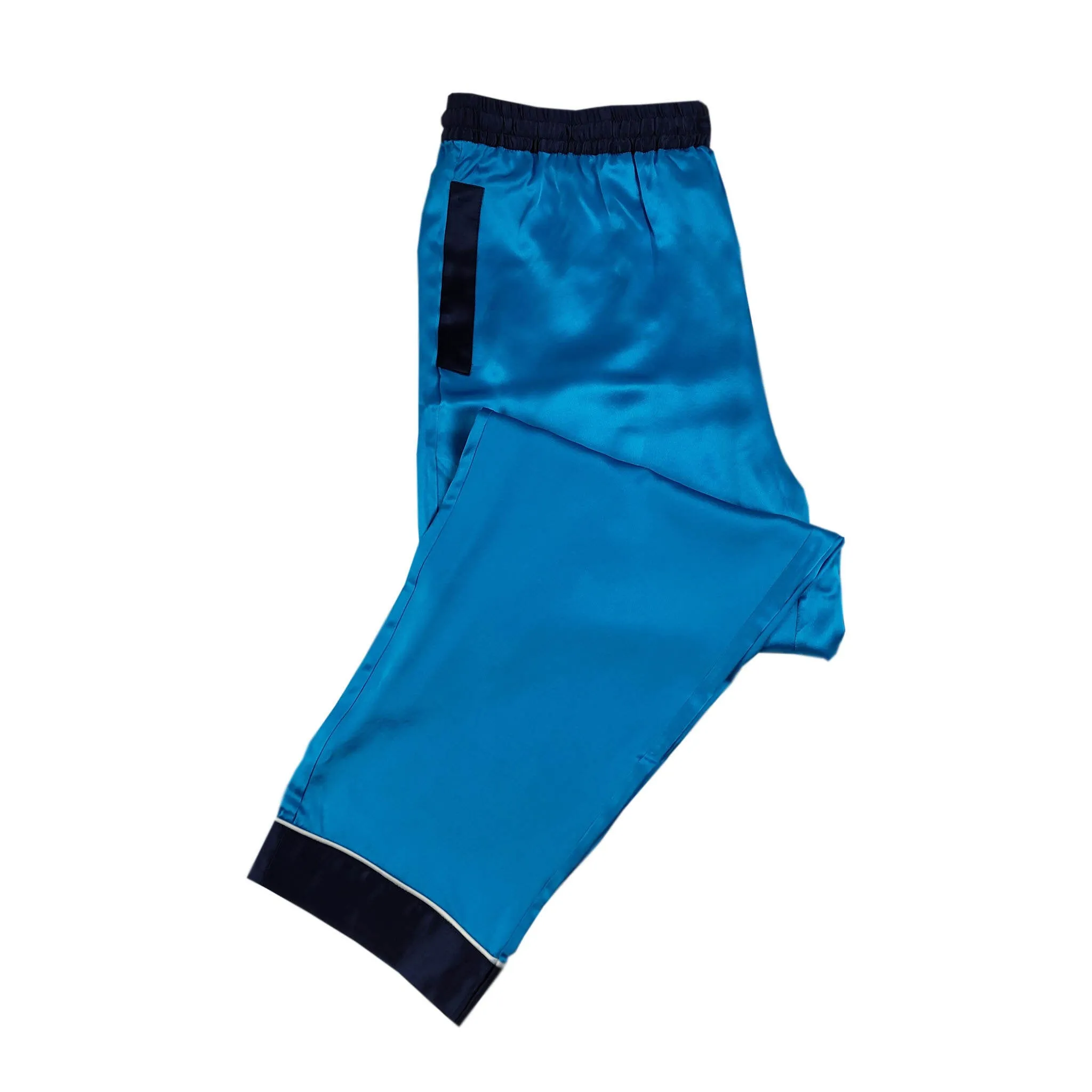 Men's Blue Silk Pajama Set