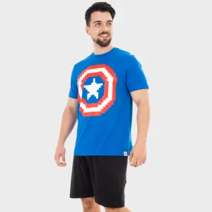 Mens Captain America Short Pajamas