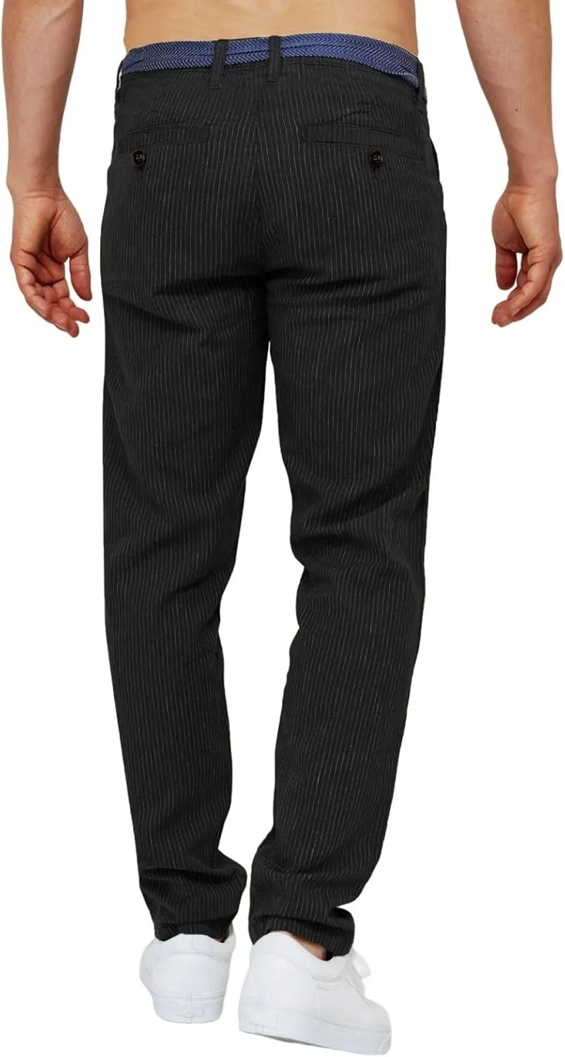 Men's Casual Sweat Pants Stylish Striped Jogging Pants Moisture Wicking Outdoor Running Sports Trousers with Pockets