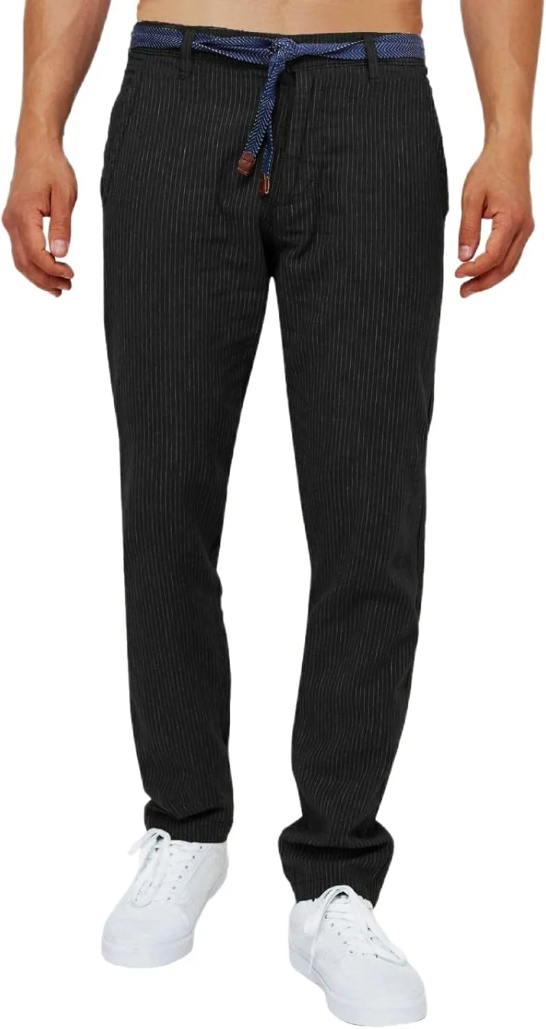 Men's Casual Sweat Pants Stylish Striped Jogging Pants Moisture Wicking Outdoor Running Sports Trousers with Pockets