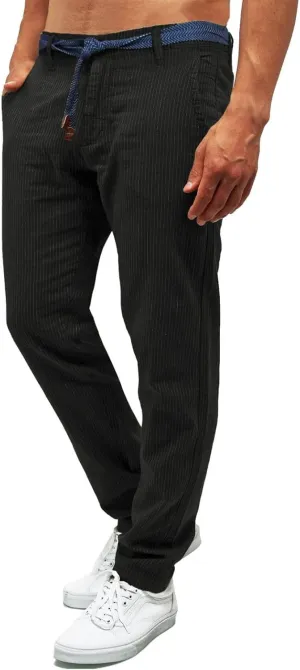 Men's Casual Sweat Pants Stylish Striped Jogging Pants Moisture Wicking Outdoor Running Sports Trousers with Pockets
