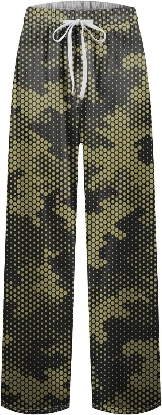 Mens Causal Pajama Pants Fashion For Lightweight Baggy Straight Fit With Pockets Soft Drawstring Pj Lounge Bottoms