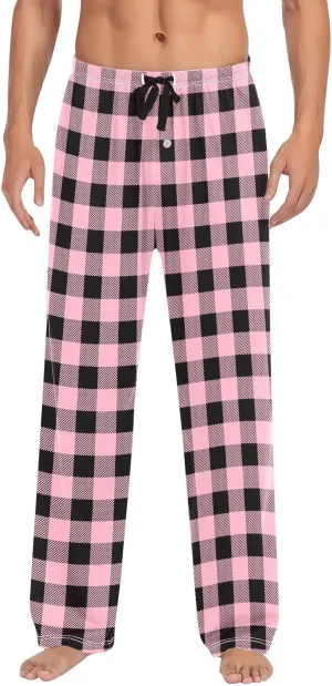 Mens Christmas Pajama Pants Sleepwear Lounge Pants Drawstring Elastic Lightweight Straight Leg Pj Pants with Pocket