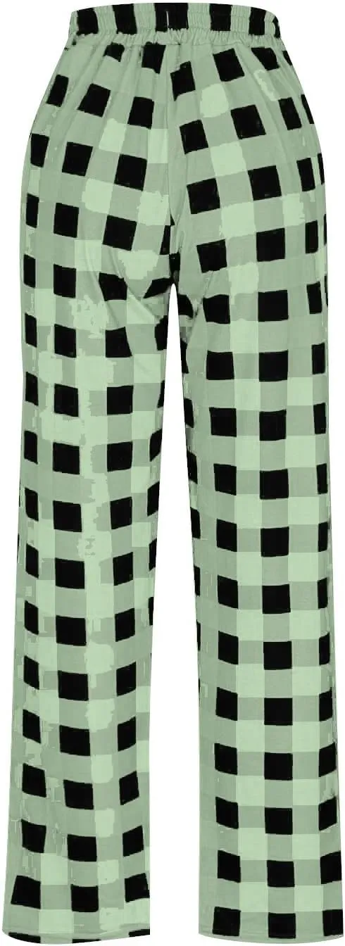 Mens Christmas Pajama Pants Sleepwear Lounge Pants Drawstring Elastic Lightweight Straight Leg Pj Pants with Pocket