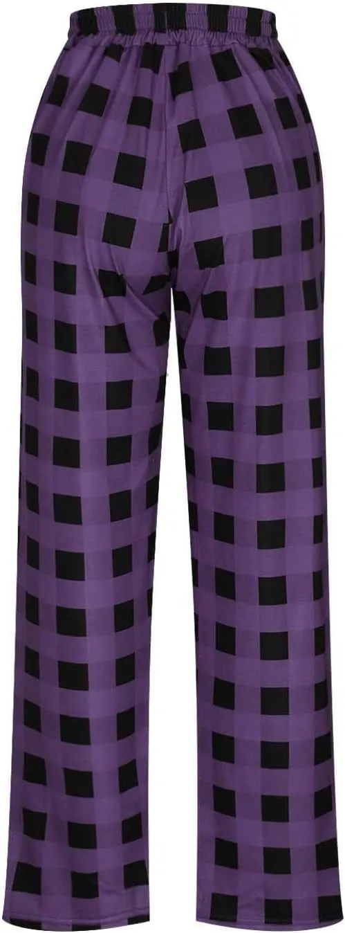 Mens Christmas Pajama Pants Sleepwear Lounge Pants Drawstring Elastic Lightweight Straight Leg Pj Pants with Pocket