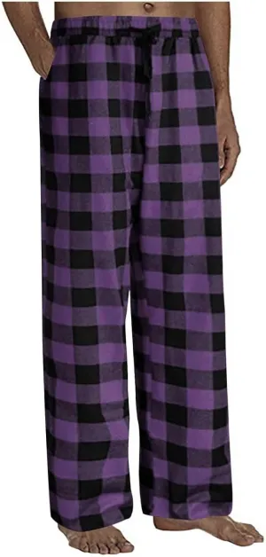 Mens Christmas Pajama Pants Sleepwear Lounge Pants Drawstring Elastic Lightweight Straight Leg Pj Pants with Pocket