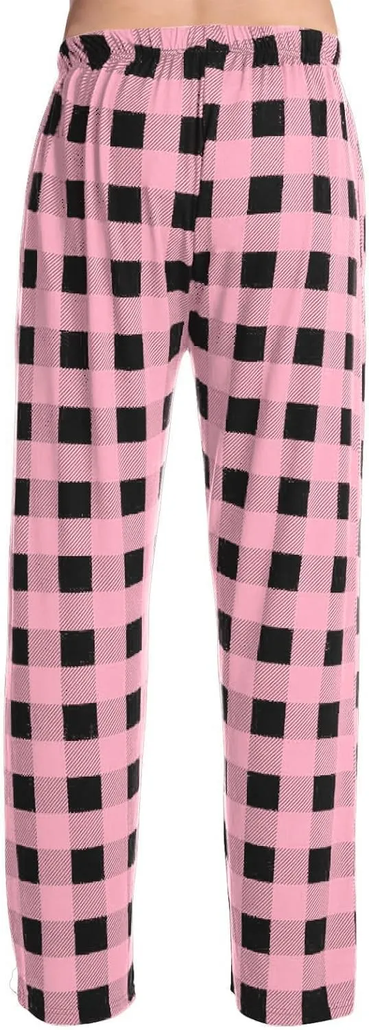 Mens Christmas Pajama Pants Sleepwear Lounge Pants Drawstring Elastic Lightweight Straight Leg Pj Pants with Pocket