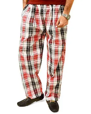 Men's Cotton Checked Pajama - Red
