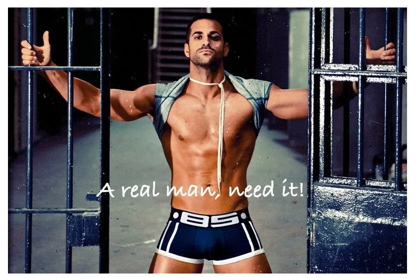 Mens Cotton Sexy Boxers Underwear with Pouch
