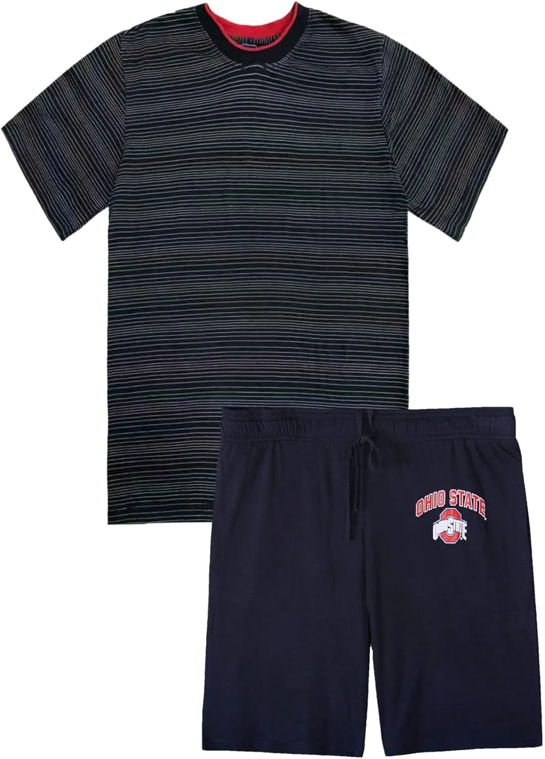Mens Cotton Short Sleeve Pajamas Set,Comfy breathable Raglan Top Shorts Soft Lounge Sleepwear Set
