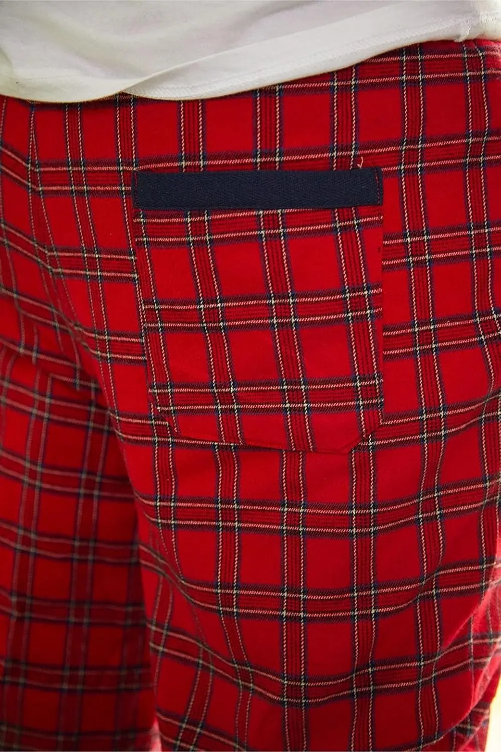 Men's Flannel Fleece Lined Lounge Pants 100% Cotton Men's Pajamas Red Tartan Royal Stewart Design