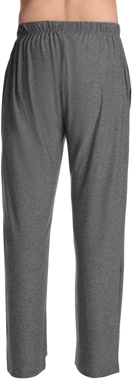 Mens Flannel Plaid Pajama Pants,Casual Loose Wide Leg Sleep Lounge Long Pants Comfy Soft Trousers with Pockets