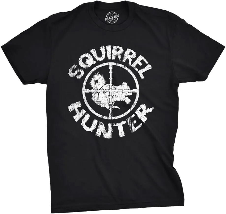 Mens Funny Animal Shirts Crazy Polar Bear Goat Flip Squirrel Hunter and Crow Animal Graphic Tees