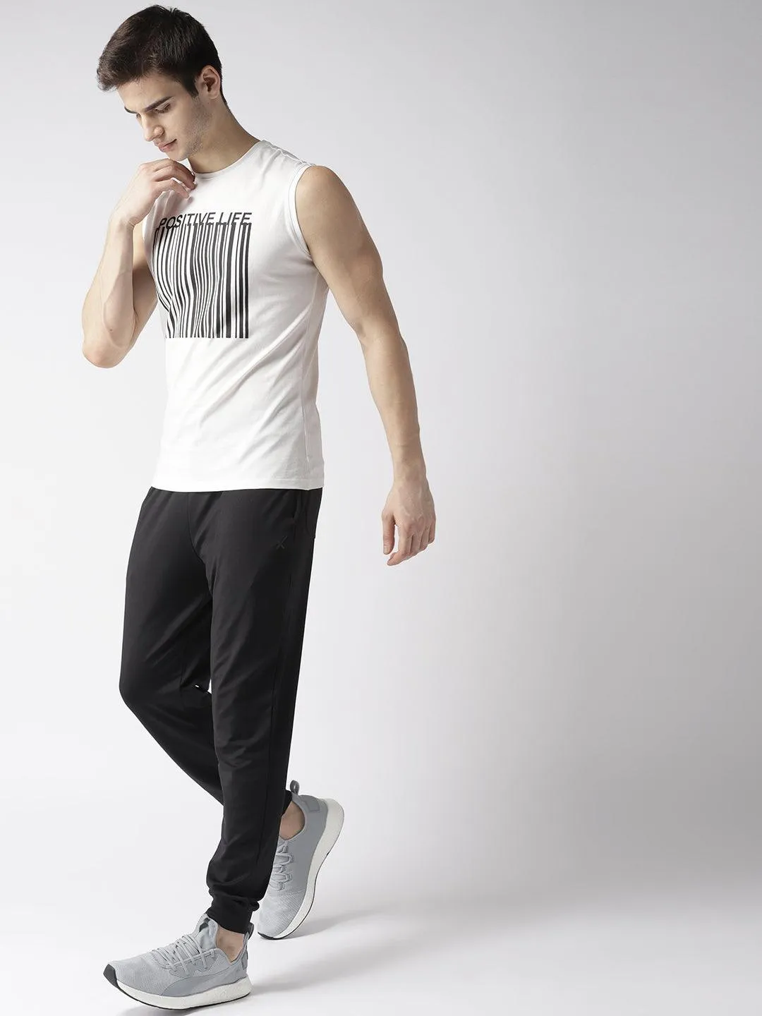 Men's Graphic White Cotton Tank Top