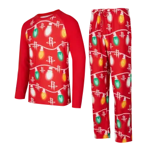 Men's Houston Rockets Concept Sports Holiday Pajama Set