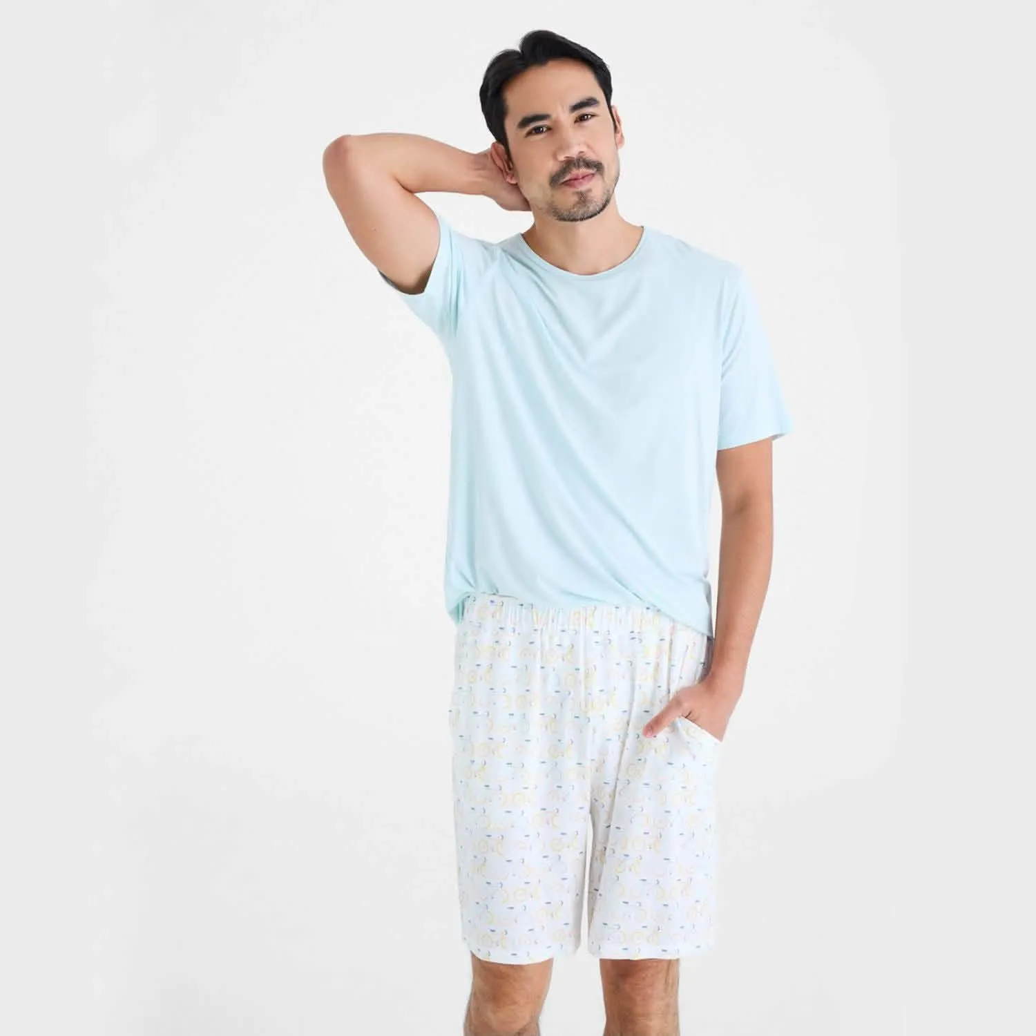men's life cycle modal dream sleep top   shorts pajama set