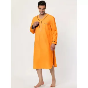 Men's nightgown, cotton sleepshirt nightgown with long sleeves, sleepwear Lars Amadeus