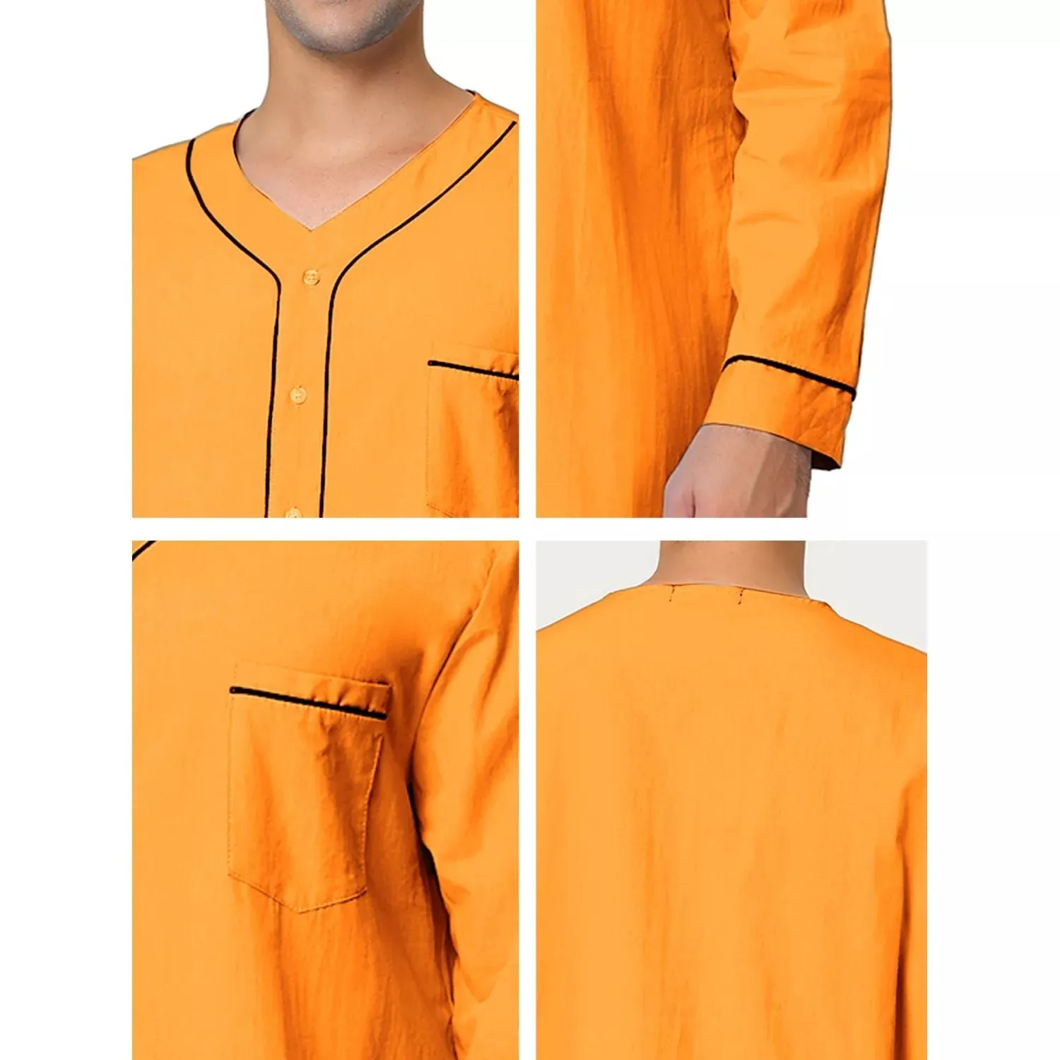 Men's nightgown, cotton sleepshirt nightgown with long sleeves, sleepwear Lars Amadeus