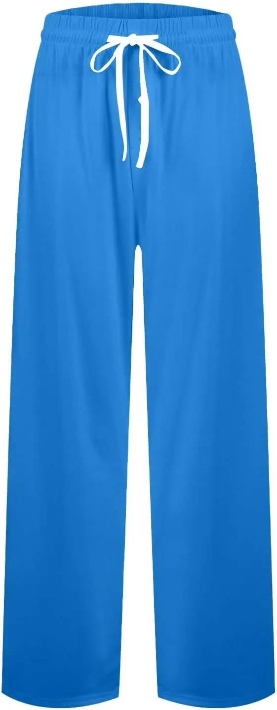 Men's Pajama Bottoms Cotton Comfy Drawstring Waist Sleep Lounge Pants with Pockets Loose Fit Pajama Pants